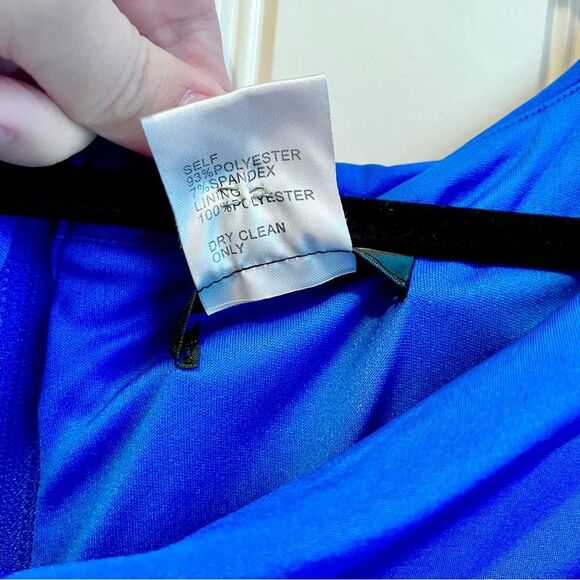 Tadashi Shoji Blue Cocktail Dress Form Fitting Elegant Stretch Size Large - Picture 5 of 6